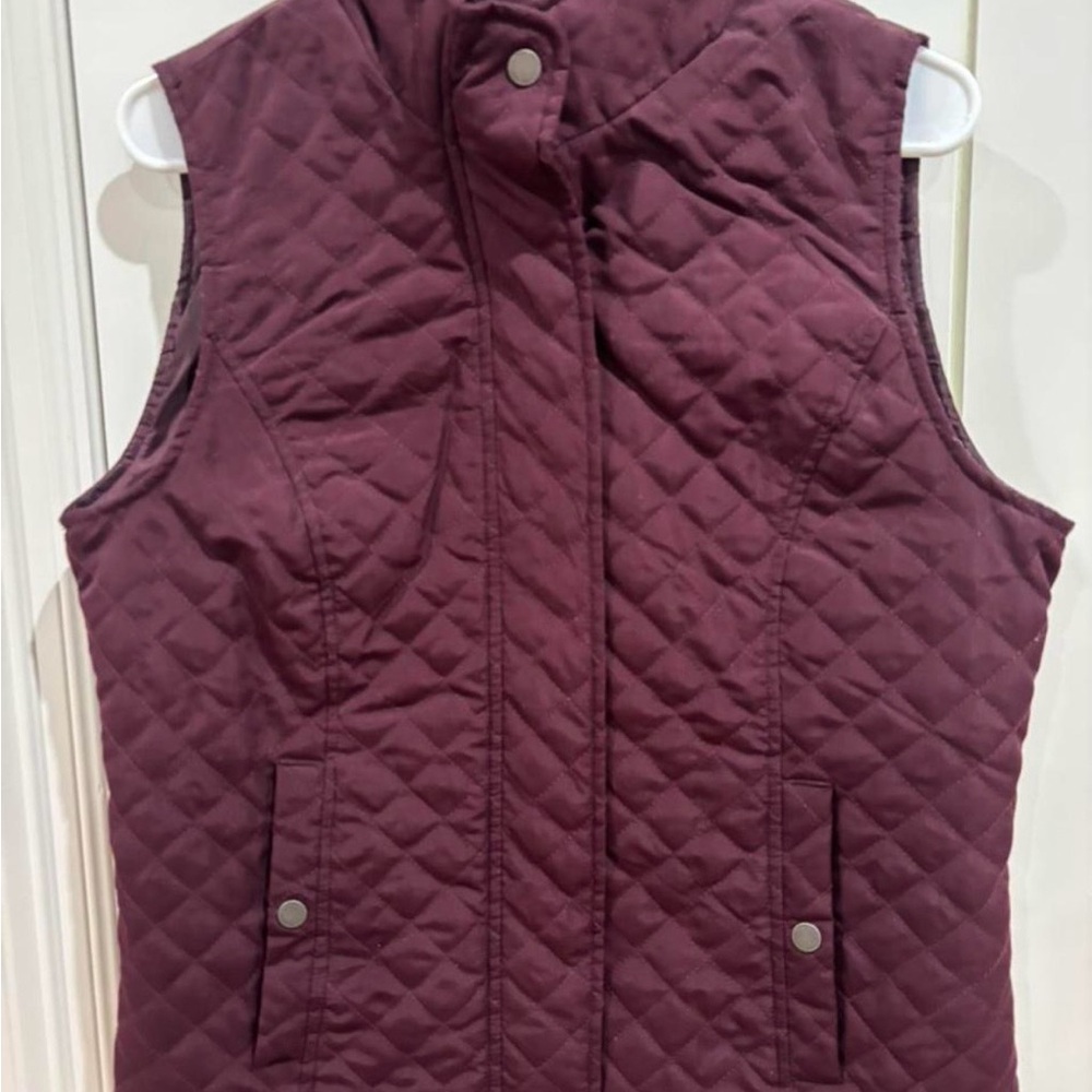 Nine West Quilted Maroon Vest